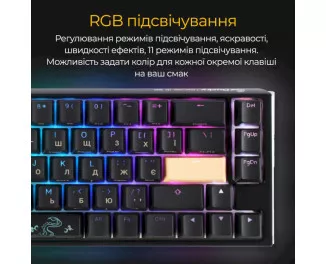 Клавіатура Ducky One 3 SF Cherry MX Red RGB UA USB Black (DKON2167ST-RUAPXCLAWSC1)