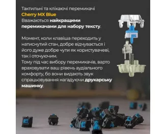 Клавіатура Ducky One 3 TKL Cherry MX Blue RGB UA USB White (DKON2187ST-CUAPXPWWWSC1)