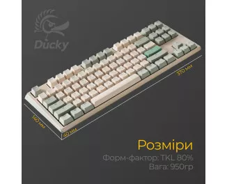 Клавіатура Ducky One 3 TKL Cherry MX Red UA USB Cream (DKON2187-RUAPXМAEGGC1)