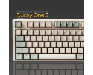 Клавіатура Ducky One 3 TKL Cherry MX Silent Red UA USB Cream (DKON2187-SUAPXМAEGGC1)