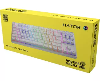 Клавиатура Hator Rockfall 2 Mecha TKL Orange USB White (HTK-521)