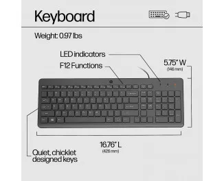 Клавиатура HP 150 USB Black (664R5AA)