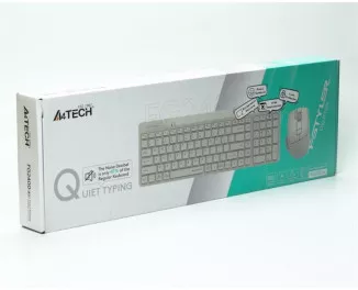 Клавіатура та миша бездротова A4Tech Fstyler FG2400 Air Beige