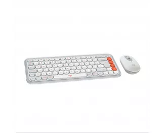 Клавиатура и мышь беспроводная Logitech Pop Icon Combo Off White (920-013141)