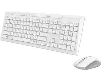 Клавиатура и мышь беспроводная Rapoo 8210М Wireless White