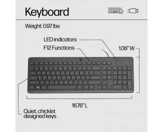 Клавиатура и мышь HP 150 Black (240J7AA)