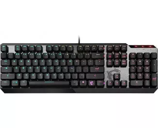 Клавиатура механичечкая MSI Vigor GK50 LOW PROFILE UA 104key, Kailh White, USB-A, EN/UKR/RU, RGB, чёрный