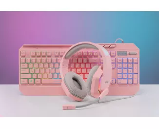 Клавиатура мембранная 2E GAMING KG315 110key, USB-A, EN/UA, RGB, розовый