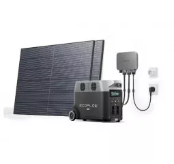 Комплект энергонезависимости EcoFlow PowerStream – микроинвертор 600W + зарядная станция Delta Pro + 2 x 400W стационарные солнечные панели