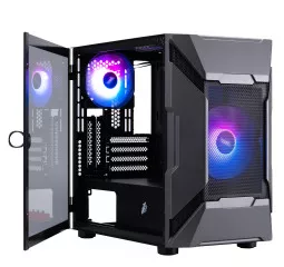 Корпус 1stPlayer D3-A-BK-1F7-14-1F7 Black без БП