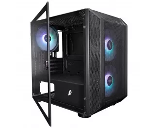 Корпус 1stPlayer D3-BK-3F7-14 Black без БП
