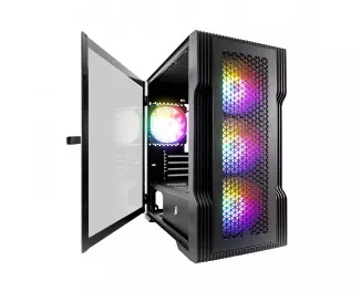 Корпус 1stPlayer T3-BK-4F1 Black без БП