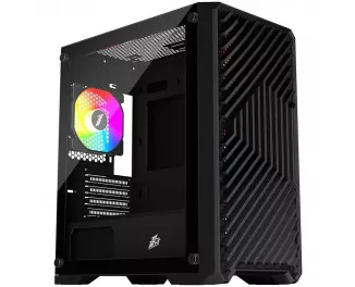 Корпус 1stPlayer T5-BK-4F1 Black без БП