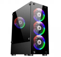 Корпус 1stPlayer V2-A-4F1 Black без БП