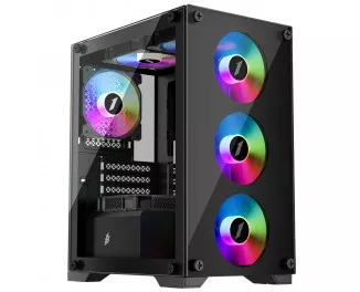 Корпус 1stPlayer X2-M-BK-4F1 Black без БП