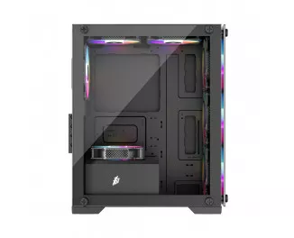 Корпус 1stPlayer X2-M-BK-4F1 Black без БП