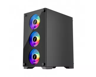 Корпус 1stPlayer X2-M-BK-4F1 Black без БП
