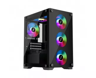 Корпус 1stPlayer X2-M-BK-4F1 Black без БП