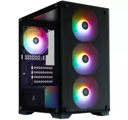 Корпус 1stPlayer X2-M-BK-4F7 Black без БП
