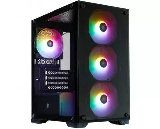 Корпус 1stPlayer X2-M-BK-4F7 Black без БП
