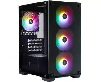 Корпус 1stPlayer X2-M-BK-4F7 Black без БП