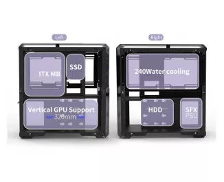 Корпус ALmordor SilverLining 160G ITX Black (ALSL160GIBK) без БП