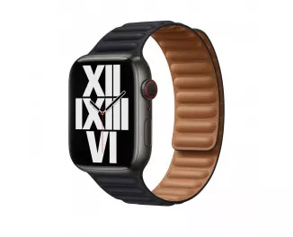 Кожаный ремешок для Apple Watch 41mm Apple Leather Link Midnight - S/M (ML7R3)