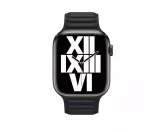 Шкіряний ремінець для Apple Watch 42/44/45 mm Apple Leather Link Midnight - M/L (ML823)