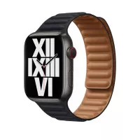 Кожаный ремешок для Apple Watch 44/45/46 mm Apple Leather Link Midnight - M/L (ML823)