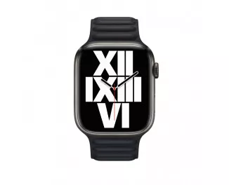 Кожаный ремешок для Apple Watch 44/45/46 mm Apple Leather Link Midnight - S/M (ML813)