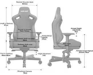 Кресло для геймеров Anda Seat Kaiser 2 Size XL Black (AD12XL-07-B-PV-B01)