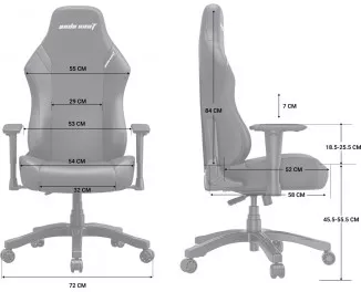 Кресло для геймеров Anda Seat Luna Size L Fabric Grey (AD18-44-G-F)