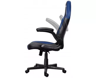 Крісло Trust GXT703B Riye, ПУ шкіра, Foldable Armrests, синій