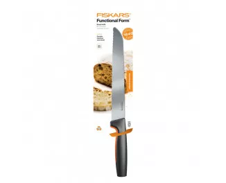 Кухонный нож для хлеба Fiskars Functional Form, 21.3см, нержавеющая сталь, пластик, черный