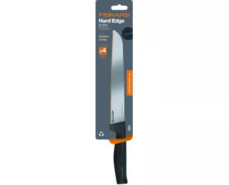 Кухонный нож для хлеба Fiskars Hard Edge, 22см, нержавеющая сталь, пластик, черный