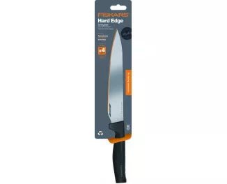 Кухонный нож для мяса Fiskars Hard Edge, 21.6см, нержавеющая сталь, пластик, черный