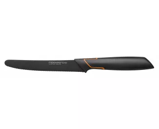 Кухонный нож для томатов Fiskars Edge, 13.3см, нержавеющая сталь, пластик, черный