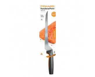 Кухонный нож филейный Fiskars Functional Form, 21.6см, нержавеющая сталь, пластик, черный