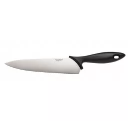 Кухонный нож поварской Fiskars Essential, 21.4см, нержавеющая сталь, пластик, черный, пластик