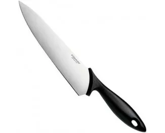 Кухонный нож поварской Fiskars Essential, 21.4см, нержавеющая сталь, пластик, черный, пластик