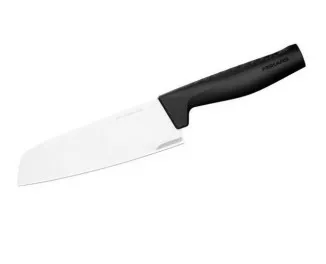 Кухонный нож поварской Santoku Fiskars Hard Edge, 16.1см, нержавеющая сталь, пластик, черный
