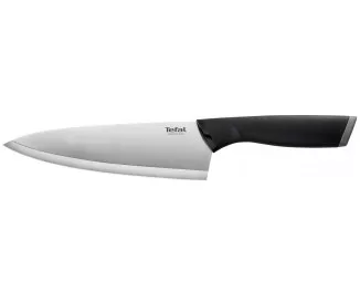 Кухонный нож поварской Tefal Comfort, 20см, с чехлом, нержавеющая сталь, пластик, черный