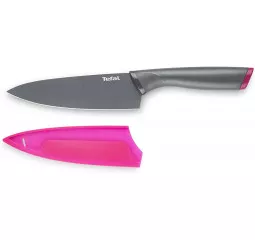 Кухонный нож поварской Tefal Fresh Kitchen, 15см, с чехлом, нержавеющая сталь, пластик, серый