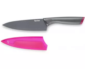 Кухонный нож поварской Tefal Fresh Kitchen, 15см, с чехлом, нержавеющая сталь, пластик, серый