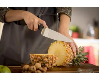 Кухонный нож поварской Tefal Ice Force, 20см, нержавеющая сталь, пластик, черный