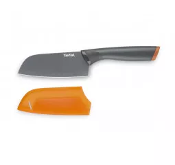 Кухонный нож Сантока Tefal Fresh Kitchen, 12см, с чехлом, нержавеющая сталь, пластик, серый