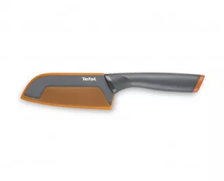 Кухонный нож Сантока Tefal Fresh Kitchen, 12см, с чехлом, нержавеющая сталь, пластик, серый