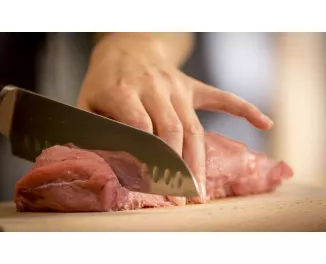 Кухонный нож Сантока Tefal Ice Force, 18см, нержавеющая сталь, пластик, черный