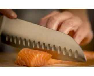 Кухонный нож Сантока Tefal Ice Force, 18см, нержавеющая сталь, пластик, черный