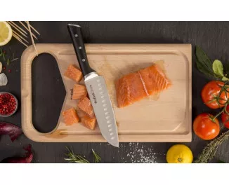 Кухонный нож Сантока Tefal Ice Force, 18см, нержавеющая сталь, пластик, черный